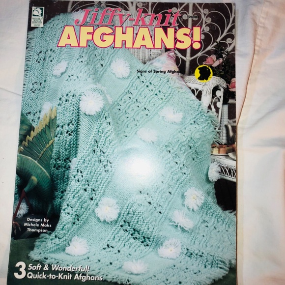 Jiffy Knit 3 Afghans Pattern Book Michele Thompson - Picture 6 of 6